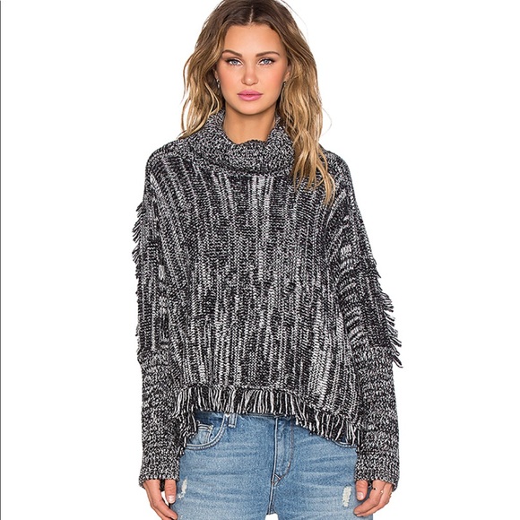 Generation Love Sweaters - Generation Love Elsa Fringe Black Sweater